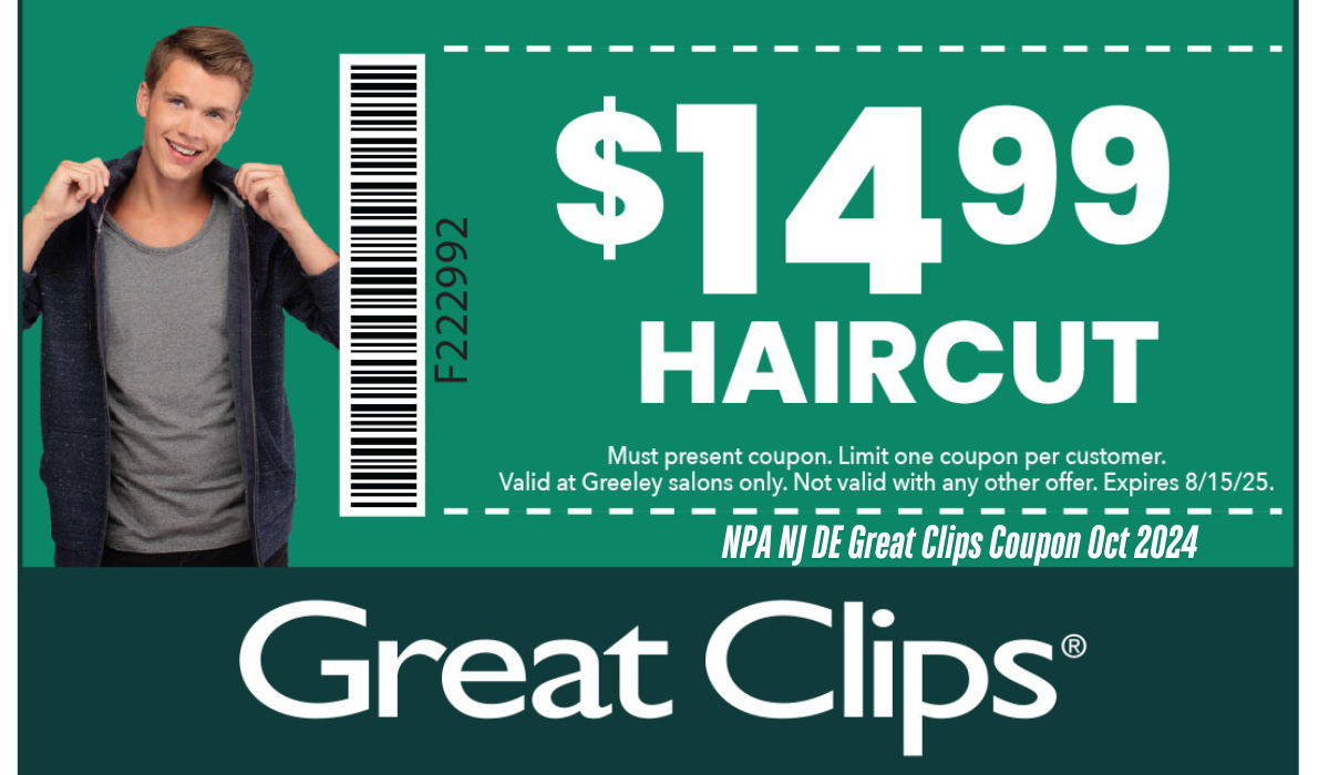 NPA NJ DE Great Clips Coupon Oct 2024